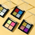 thumbnail image 4 of Barritas de polvos, polvos para manicura, sets de sombras de ojos, polvos sólidos de cuatro colores con 2 uds. de uñas holográficas mágicas, 4 of 8