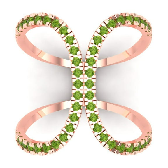 Statement Engagement Ring for Women - 0.5ct Natural Peridot in 18K Rose Gold Promise Ring