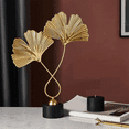 thumbnail image 6 of Home Decor Iron Golden Ginkgo Leaf Ornaments with 2 Leaves and Base Modern Simple Table Sculpture, 6 of 6