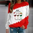 thumbnail image 1 of Femmes T-Shirts d'Automne Femmes Noël Imprimé Col Rond Pull à Manches Longues Rouge L, 1 of 4