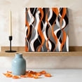 thumbnail image 3 of Ships Next Day Canvas Wall Art 16"x16", Abstract Stripes Wood Framed Canvas Print Painting, Retro Modern Orange Black Gray Lines Ready to Hang Picture Wall Decor for Home Bedroom Kitchen Office, 3 of 7