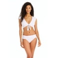 thumbnail image 5 of Women's Bleu Rod Beattie K21199 Kore Tie Front Cap Sleeve Crop Swim Top (White 12), 5 of 6