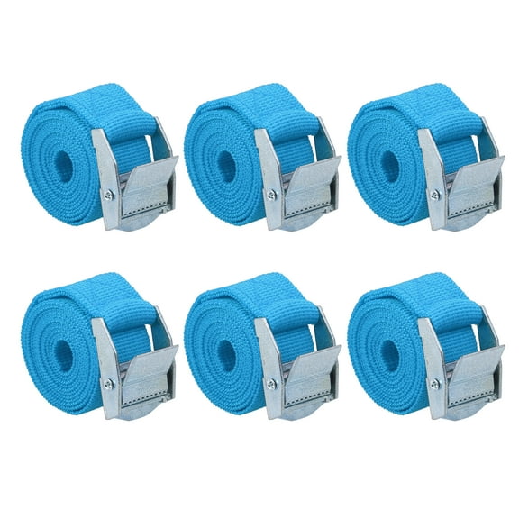 6pcs 3.3ft Cargo Tie Down Straps Lashing Straps Travel Luggage Strap Adjustable with Cam Lock Buckle for Car Truck Blue