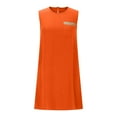 thumbnail image 5 of Wycnly Womens Dresses Beach Loose Lightweight Swing Tank Midi Sundress with Pocket Summer Solid Round Neck Sleeveless Formal Knee-Length Dress Orange m, 5 of 7