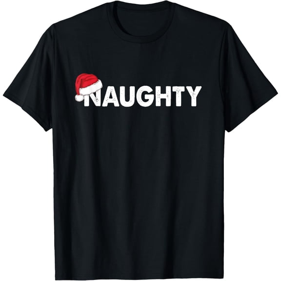 Naughty or Nice Matching Christmas Couples T-Shirt