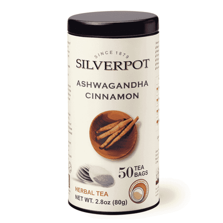 Silverpot Ashwagandha and Cinnamon - 50 Round Tea Bags | Aromatic, Spiced, 100% Natural | Caffeine Free