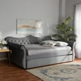 thumbnail image 6 of Baxton Studio Abbie Grey Velvet Upholstered and Crystal Tufted Queen Daybed with Trundle, 6 of 13