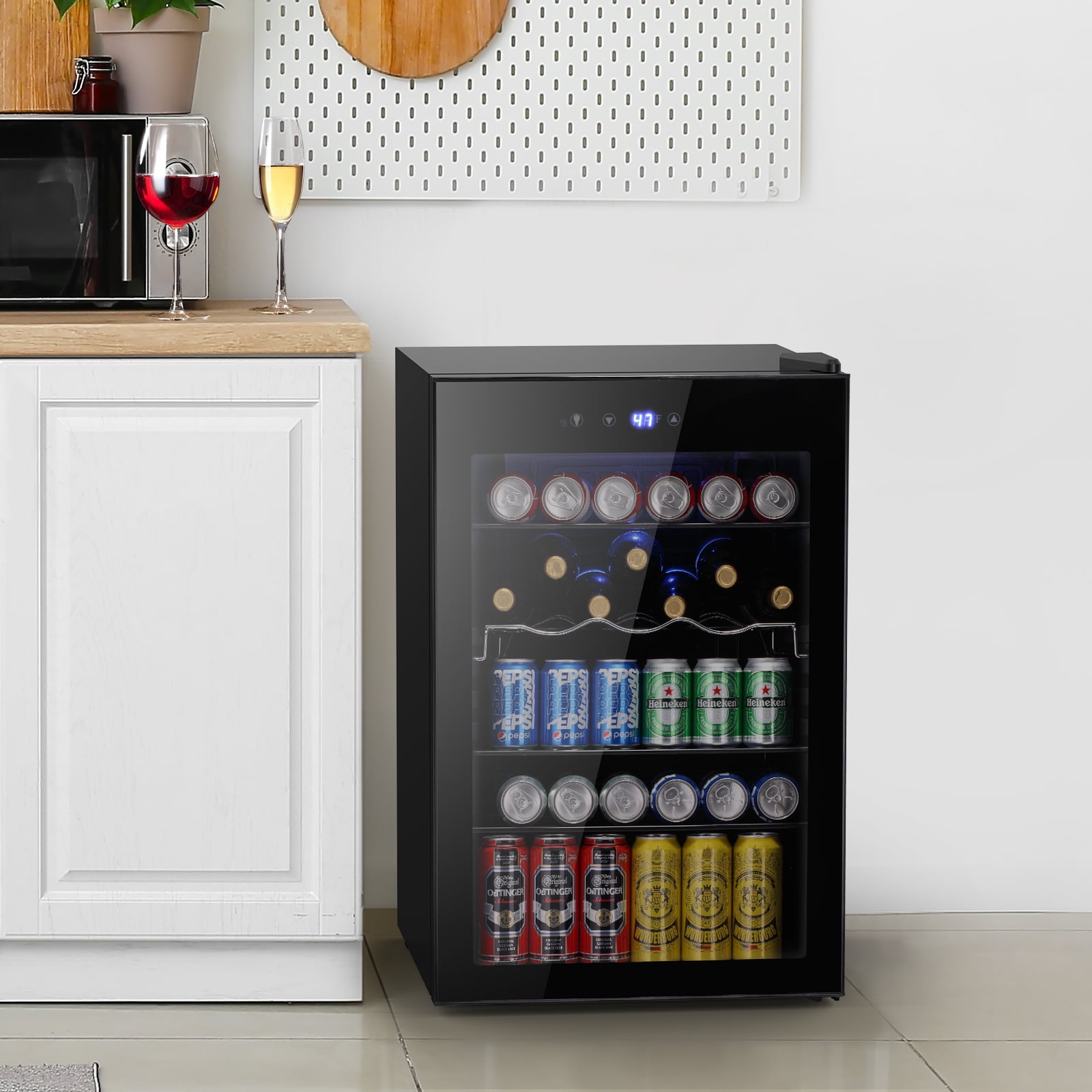 KNDKO 37 Bottle 145 Can Beverage Refrigerator - 4.5 Cu.Ft. Mini Fridge Cooler, Wine Cooler for Home/Office