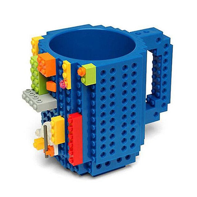 Taza creativa de 12 oz Taza Lego Building Block Ladrillo Taza de café Juguete, 11 Feliz Sencillez