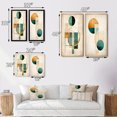 thumbnail image 4 of Designart "Retro Gold and Teal Full Moon Grace III" Modern Geometric Framed Wall Art Set Of 2 - Modern Gold Framed Canvas Set For Living Room Decor, 4 of 6