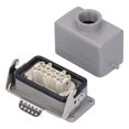 thumbnail image 3 of Heavy Duty Connector,Rectangular Aviation Connector Plug Single Button 10Pin Industrial Supplies for Automation, Machinery,High Temperature Powder Coated, 3 of 7