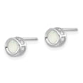 thumbnail image 2 of 14k White Gold 4mm Oval Bezel October/Opal Post Earrings, 2 of 3