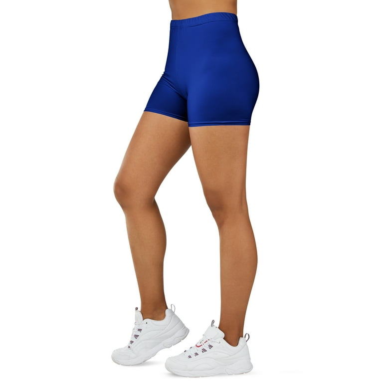 Gilbin Ultra Soft High Waist Yoga Stretch Mini-Bike Shorts for Women-Many  Colors-One Size & Plus Size (Royal Blue S-L) 