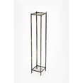 thumbnail image 2 of 40" H Gray Stone Slab 2 Tier Large Square Black / Gold Cast Metal Plant Stand, 2 of 3