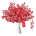 thumbnail image 1 of 30p Tallos Artificiales De Bayas Rojas Heladas De Nieve 22cm Xtellar rojo, 1 of 4