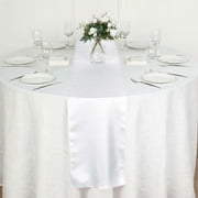Efavormart WHITE Premium Polyester Table Top Runner For Weddings Birthday Party Banquets Decor Fit Rectangle and Round Table