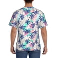 thumbnail image 3 of Vsdgher Palm Leaves Print Men's Dry Fit Mesh Athletic Shirts Moisture Wicking Tennis T-Shirt Tops, 3 of 9