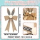 thumbnail image 3 of Adorno de lazos de oreja de conejo de Pascua Cinta de cuadros amarillos, tela de cáñamo sintético a cuadros blancos negros, 20,8 x 11 pulgadas, decoración rústica colgante para el árbol y el hogar, 3 of 9
