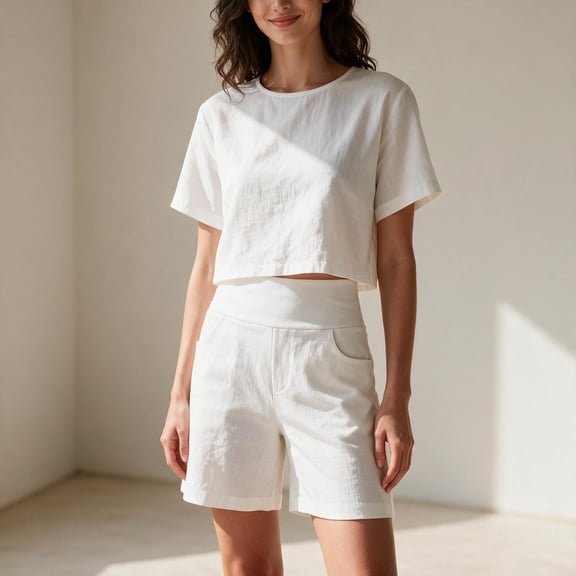 Elvqul Shorts for Women Elastic Waist Casual Dreesy Shorts Pockets Mid Rise Quick Dry Summer Pull On Loune Womens Bermuda Shorts
