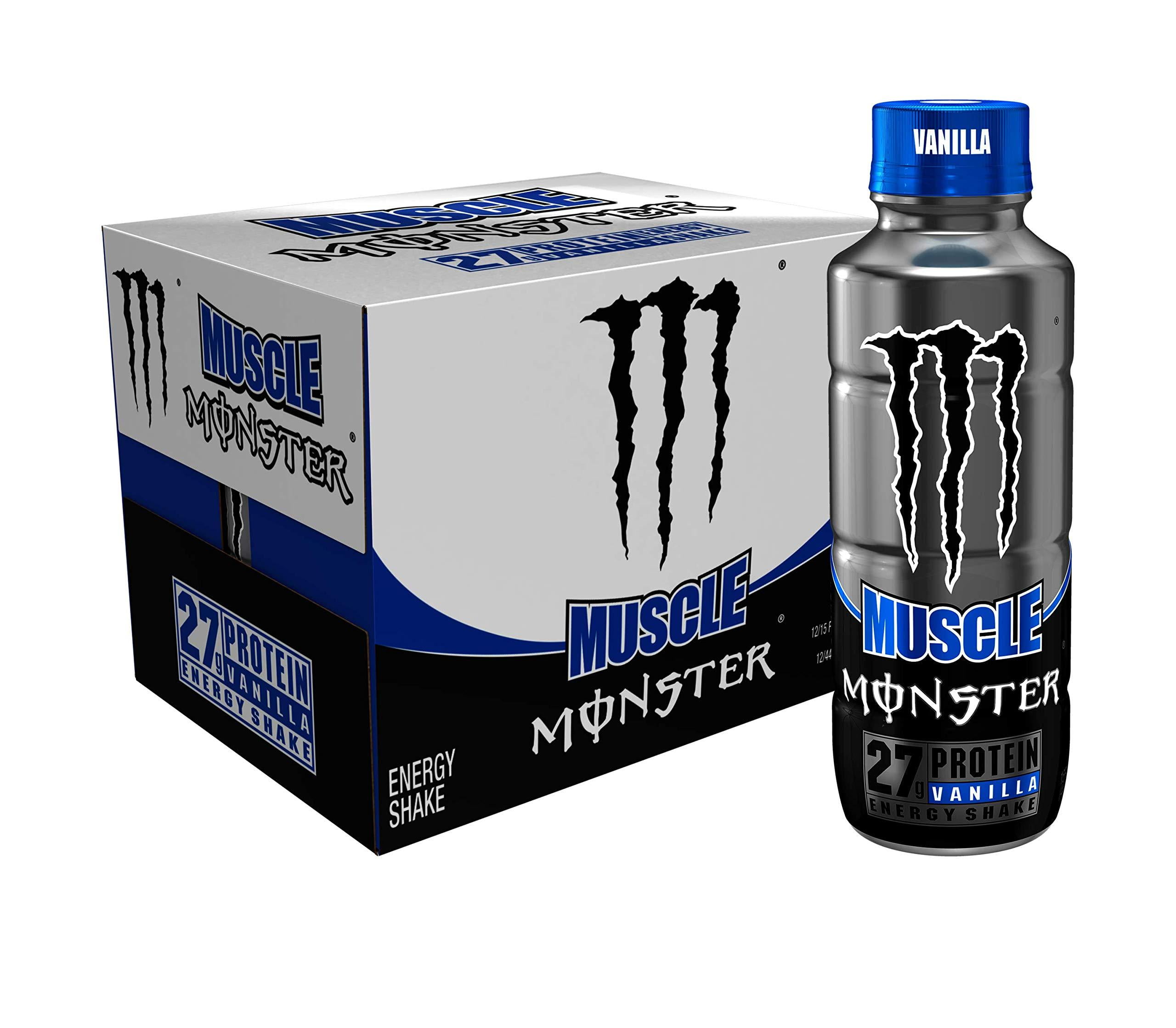 Muscle Monster Vanilla Energy Shake, Protein + Energy Drink, 15 ounce