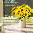 thumbnail image 4 of 8 Pack Artificial Sunflowers Bouquets with Stems for Wedding Bridal Shower Table Birthday Indoor Outdoor, Fake Faux Sunflowers Bulk with 4 Big Sunflowers Heads 9 Small Sunflowers Heads, 4 of 5