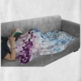 thumbnail image 6 of Digital Soft Flannel Fleece Blanket, Abstract Mosaic Digital Ombre Geometrical Colorful Design Art Print Image, Cozy Plush for Indoor and Outdoor Use, 60" x 80", Pink Blue and White, by Ambesonne, 6 of 6