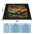 thumbnail image 3 of WARHOOME Throw Blanket for Bed Couch, Warm Yellow Vintage Racing Car Pattern Flannel Decor Blankets for Sofa Office Camping Car Travel, 60 x 50 inches, 3 of 8