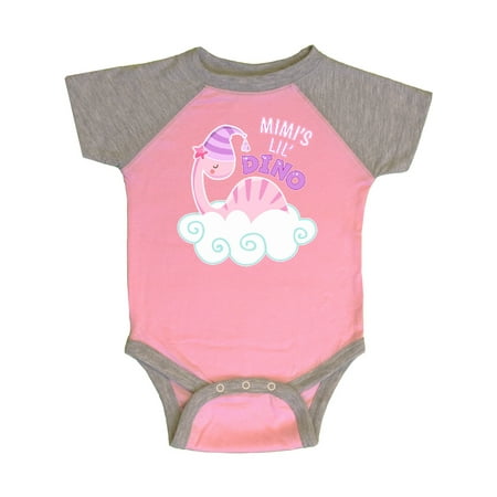 

Inktastic Mimi s Lil Dino with Cute Pink Baby Dinosaur Gift Baby Boy or Baby Girl Bodysuit