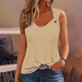 thumbnail image 3 of Summer Tank Top for Women Casual V Neck Cotton Cami Tops Sale Clearance!Solid Color Wide Straps Sleeveless T-Shirts Blouses Casual Loose Summer Vests Top, 3 of 4