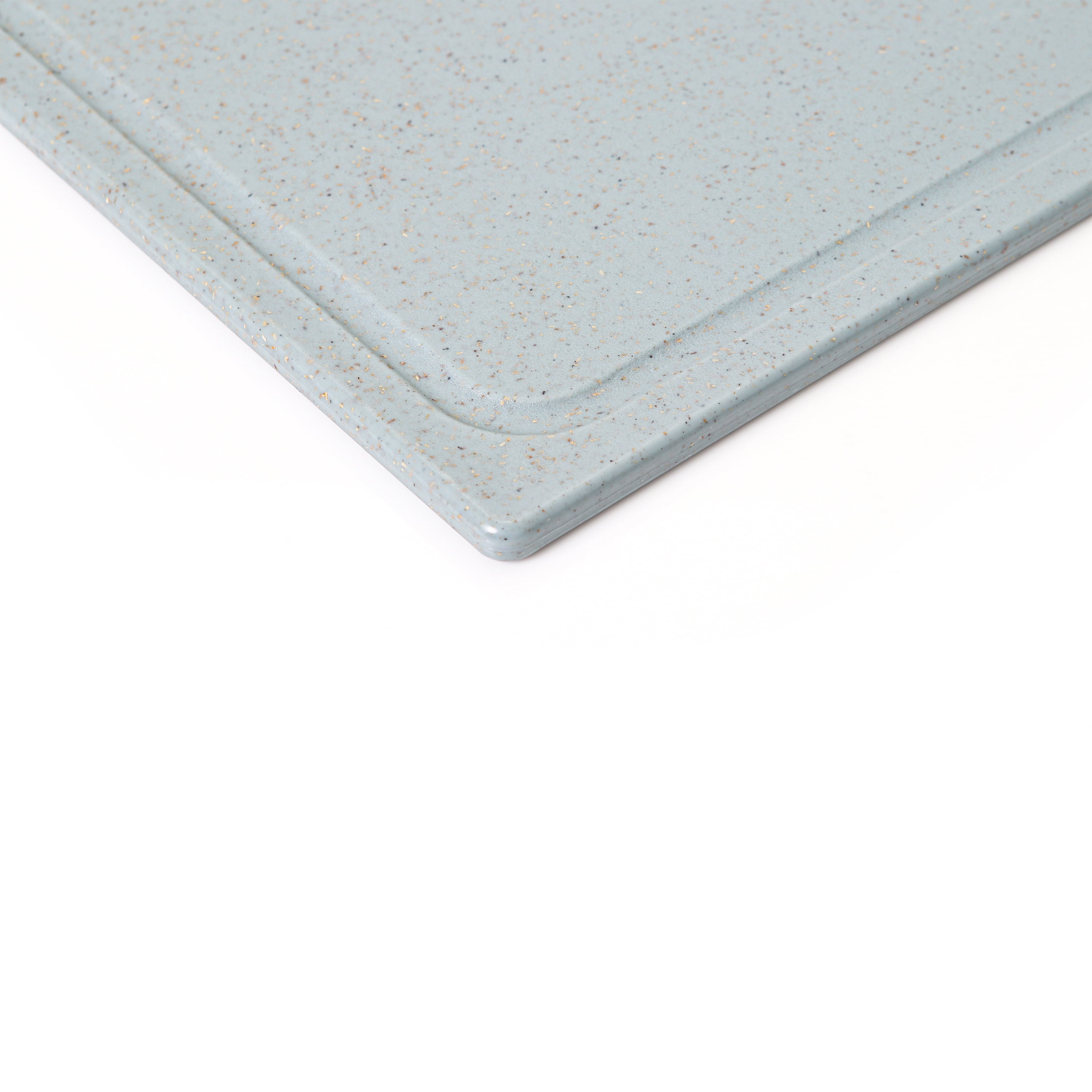 Dexas 10 x 13 PolyFlax Cutting Board with Juice Well in Smoke Blue with Flax