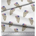 thumbnail image 3 of Soimoi Poly Georgette Fabric Leaves & Floral Block Print Sewing Fabric Yard 52 Inch Wide, 3 of 3