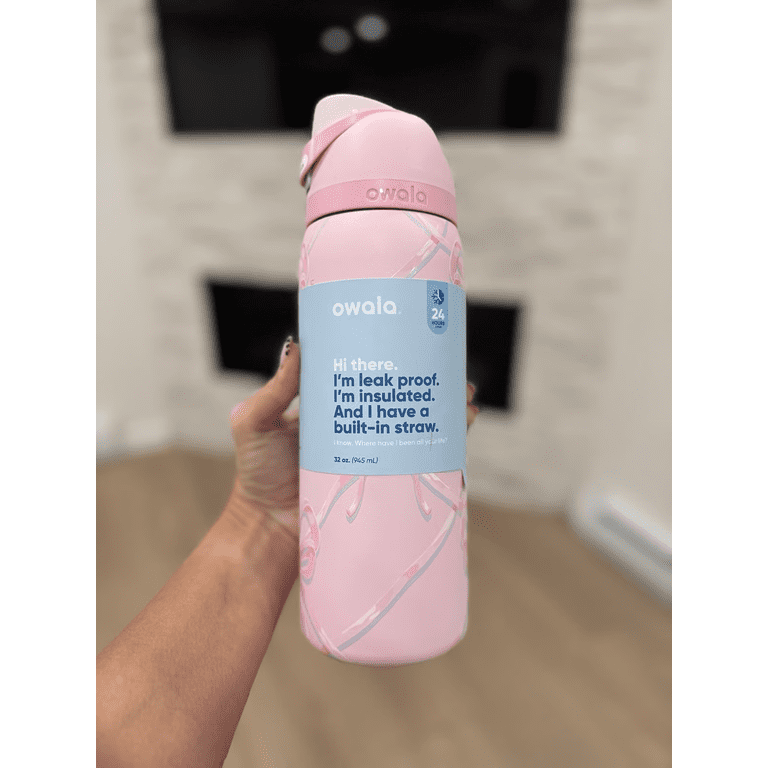 Owala FreeSip Water Bottle, 32oz, Stainless Steel, Pink - Walmart.com