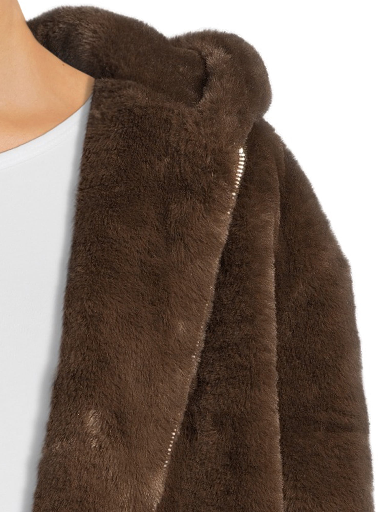 Mark Alan Women's and Women's Plus Size Faux Fur Hooded Zip-up Jacket