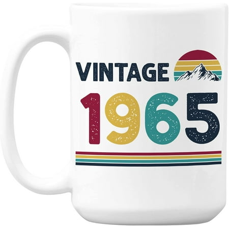 

Vintage 1965 feat Retro Sunset with Mountain Birth Year Coffee & Tea Mug (15oz)