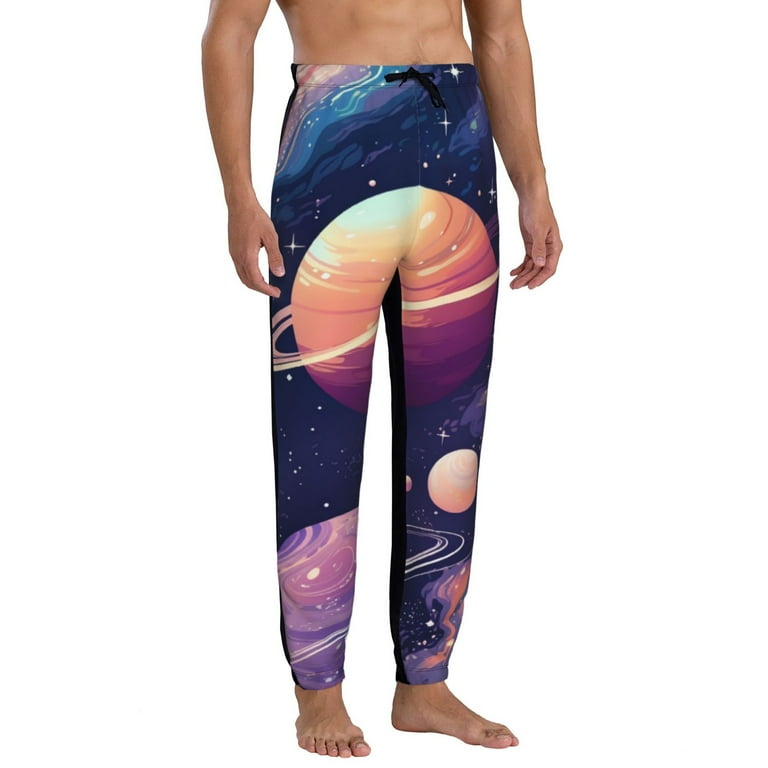 Galaxy print joggers sales