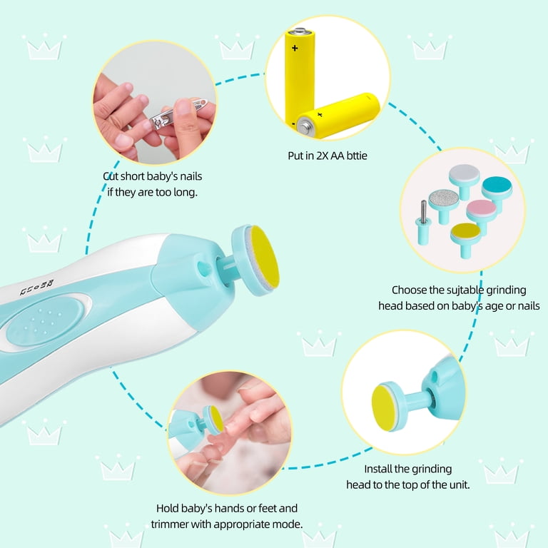 Busatia Electric Baby Nail File, 6-in-1 Trimmer Set photo 5