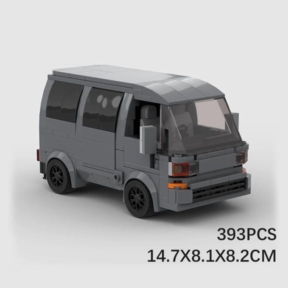 Compact Minivan Vehicle Model, Small Particle DIY Interlocking Building Set