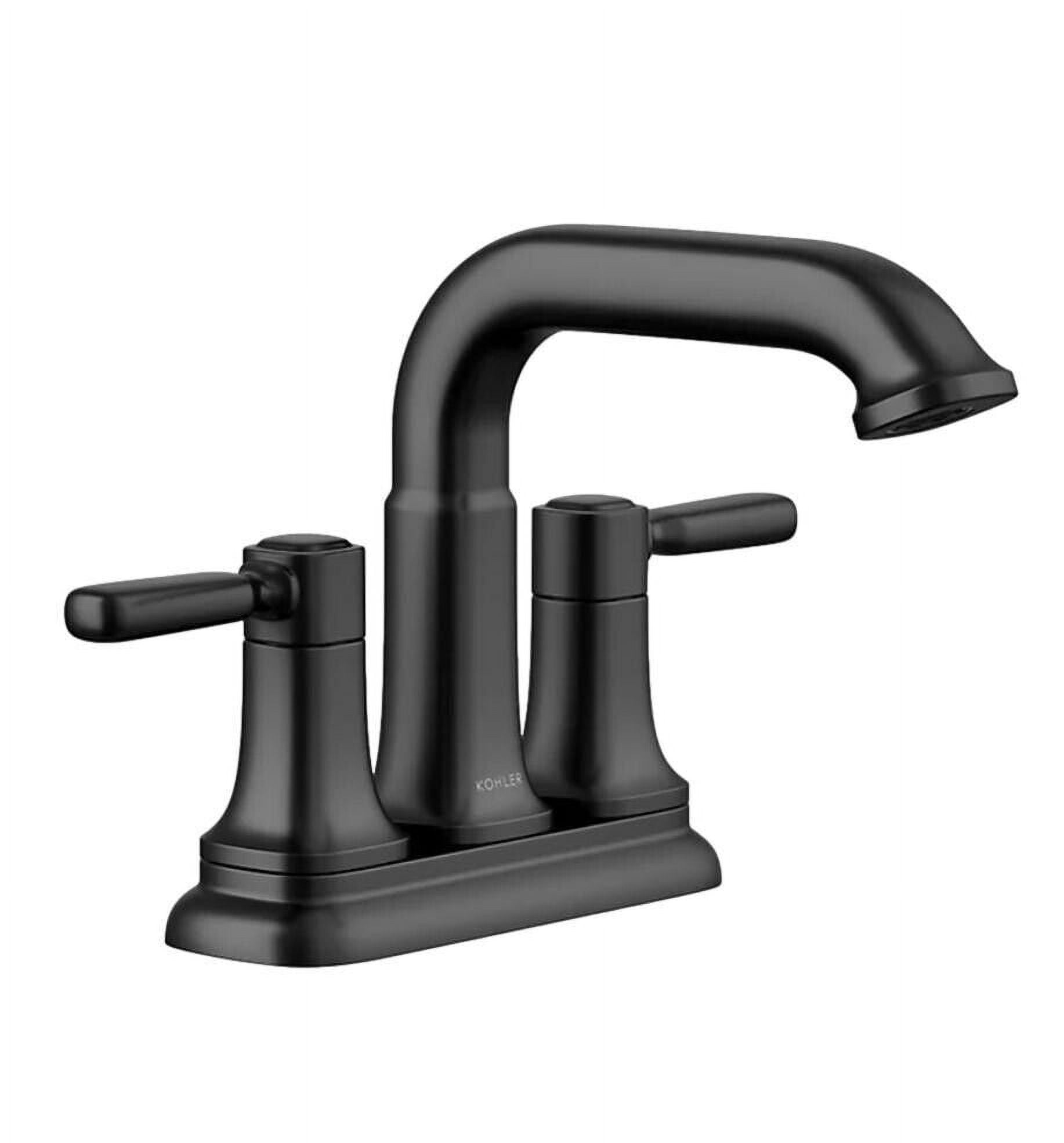 Kohler Earling Centerset Matte Black 2-Handle Bathroom Sink Faucet R33043-4D-BL