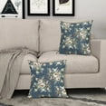 thumbnail image 3 of Vintage Blue Flower Throw Pillow Covers 16x16 Inch Chinoiserie Pillow Cover Spring Summer Floral Outdoor Pillow Cases Cotton Linen Cushion Covers for Couch Sofa Bedroom Chinoiserie Decor (Pack of 2), 3 of 6