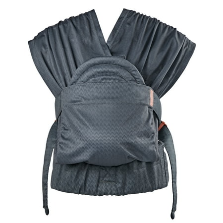Infantino Hug & Cuddle Adjustable Hybrid Wrap - Black Soft and Simple Pressure Relief Ergonomic Wrap Carrier with Quilted Privacy Cover and Built-in Storage Pouch for Infants and Toddlers bs