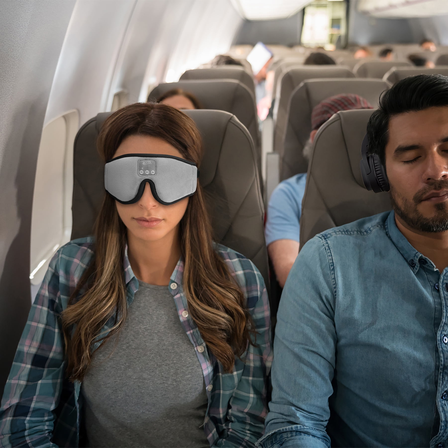 iLive Lights Out Bluetooth Wireless Sleep Mask Headphones, IAHB33G, Gray