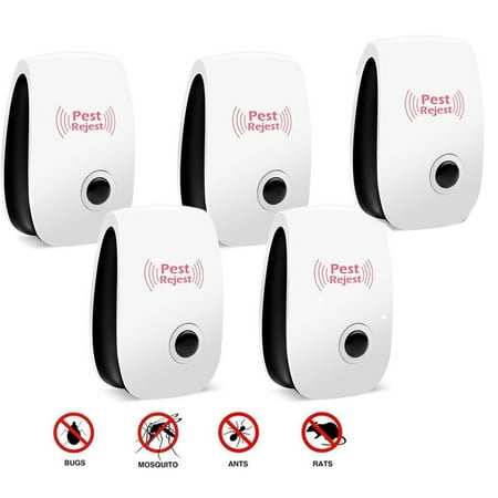 Set of 5 Ultrasonic Rechargeable Pest Repeller Nontoxic Pest Controller Electronic Safe Plug & Play Design Eco-Friendly Durable Quality Best Anti Mosquito Insect (Best Eco Friendly House Designs)