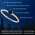 thumbnail image 2 of Gem Stone King 10K Yellow Gold Black Onyx and White Lab Grown Diamond Engagement Ring for Women (0.27 Cttw, Round 4MM, Gemstone December Birthstone, Size 8), 2 of 5