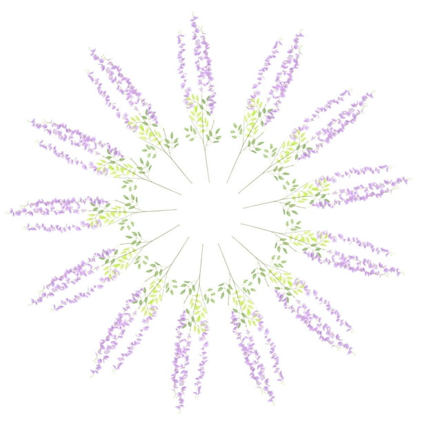 NUOLUX 24Ud Flor Artificial De Wisteria Colgante Con Textura Para Interior
