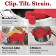 thumbnail image 4 of Kitchen Gizmo Snap N' Strain - Silicone Clip-On Colander, Heat Resistant Drainer for Vegetables and Pasta Noodles, Kitchen Gadgets for Bowl, Pots, and Pans - Essential Home Cooking Tools - Grey, 4 of 14