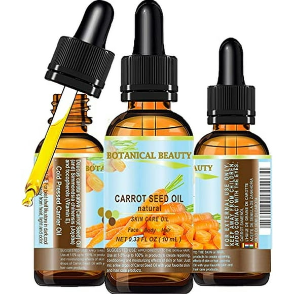 Aceite de Semilla de Zanahoria Botanical Beauty Natural Prensado en Frío Kosher para Cuidado de la P