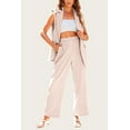 thumbnail image 6 of PRETTYGARDEN Women's 2 Piece Outfits Sleeveless Suit Vest and Wide Leg Pants Business Casual Blazer Sets, 6 of 7