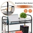 thumbnail image 4 of Kingrack Rolling Cart, 4-Tier Metal Utility Cart with wheels for Office and Home, Black, 4 of 6