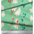 thumbnail image 2 of Soimoi Green Silk Fabric Geometric Abstract Decor Fabric Printed Yard 42 Inch Wide, 2 of 3