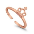 thumbnail image 3 of 7mm- Crown Toe Band Ring 925 Sterling Silver Thin Adjustable Stylish Rings for Women, 3 of 5